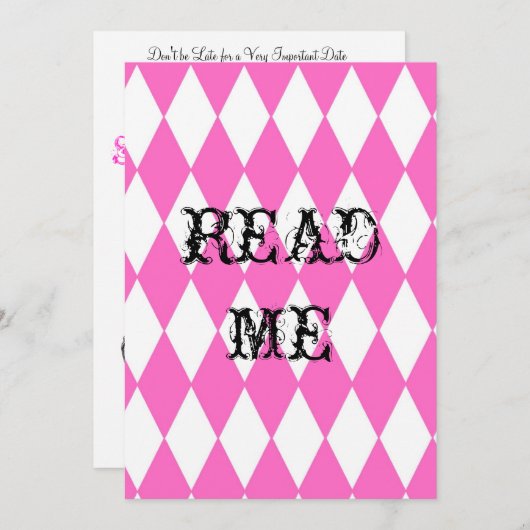 Alice im Wunderland Dusche Einladung (Vorne/Hinten)