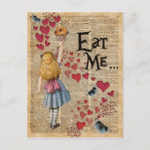 Alice im Wunderland Eat Me Muffin Postkarte (Vorderseite)
