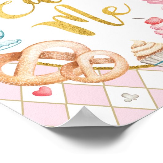 Alice im Wunderland EAT ME Party Unterschreiben Poster (Ecke)