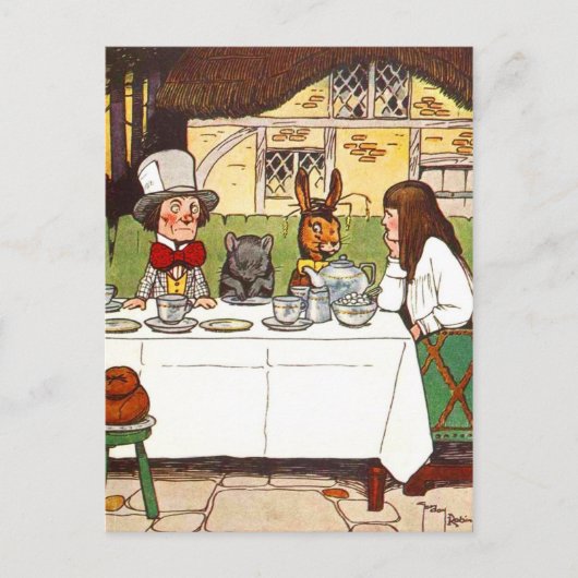 Alice im Wunderland: Ein Mad Tee Party Postkarte (Vorderseite)