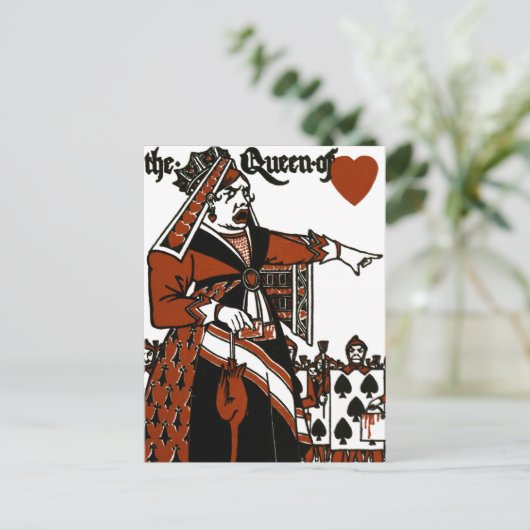 Alice im Wunderland, ein Spiel. Die Königin des He Postkarte (Stehend Vorderseite)