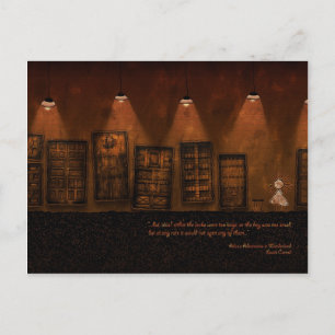 Alice im Wunderland - ein winziger Goldener Schlüs Postkarte