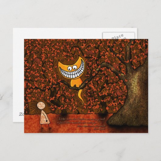 Alice im Wunderland - Eine Cheshire-Katze Postkarte (Vorne/Hinten)