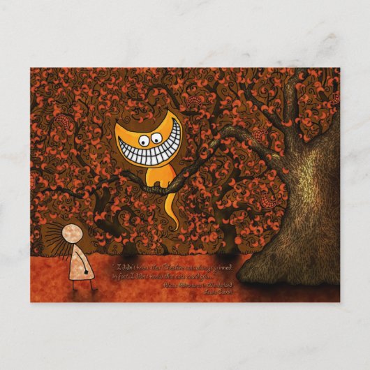 Alice im Wunderland - Eine Cheshire-Katze Postkarte (Vorderseite)