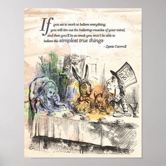 Alice im Wunderland "Einfachste Wahre Dinge" Poster (Vorne)