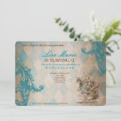 Alice im Wunderland - Einladung (Stehend Vorderseite)