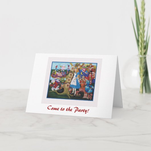 Alice im Wunderland Einladung (Vorderseite)