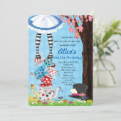 Alice im Wunderland Einladung (Stehend Vorderseite)