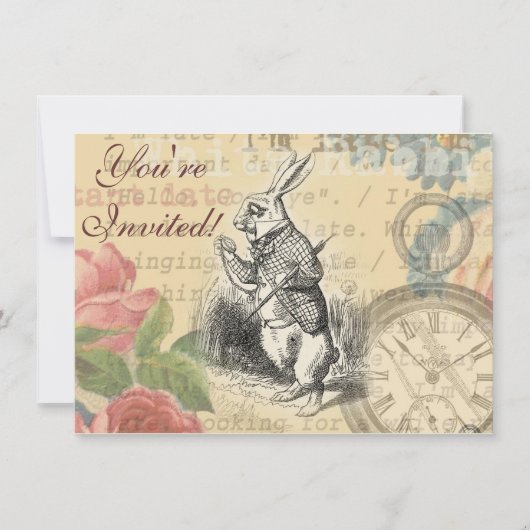 Alice im Wunderland Einladung (Vorderseite)