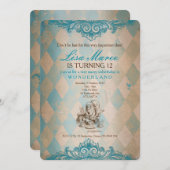 Alice im Wunderland - Einladung (Vorne/Hinten)