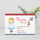 Alice im Wunderland Einladung (Stehend Vorderseite)