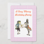 Alice im Wunderland Einladung Geburtstagsparty (Rückseite)