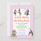 Alice im Wunderland Einladung Geburtstagsparty (Vorderseite)