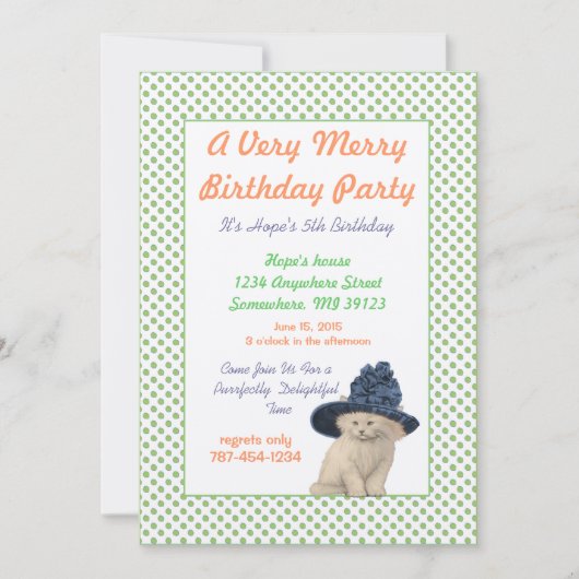 Alice im Wunderland Einladung Geburtstagsparty (Vorderseite)