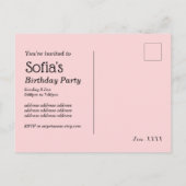 Alice im Wunderland Einladung Postkarte (Rückseite)