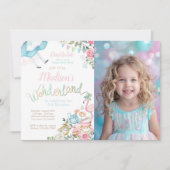 Alice im Wunderland Einladung zum Geburtstag (Vorderseite)