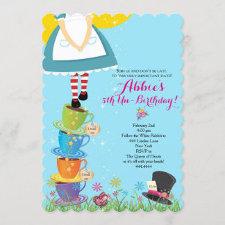 Alice im Wunderland Einladung zum Geburtstag