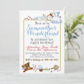 Alice im Wunderland Einladung zum Geburtstag (Stehend Vorderseite)