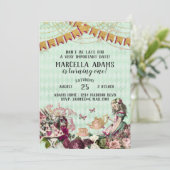 Alice im Wunderland Einladung zum Geburtstag (Stehend Vorderseite)