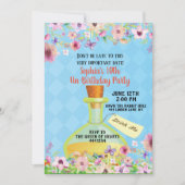 Alice im Wunderland Einladung zur Geburtstagsparte (Vorderseite)