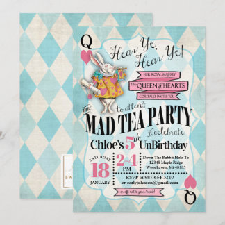 Alice im Wunderland Einladungen zum Geburtstag
