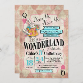 Alice im Wunderland Einladungen zum Geburtstag