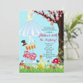 Alice im Wunderland Einladungen zum Geburtstag (Stehend Vorderseite)