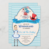 Alice im Wunderland Einladungen zum Geburtstag (Vorne/Hinten)