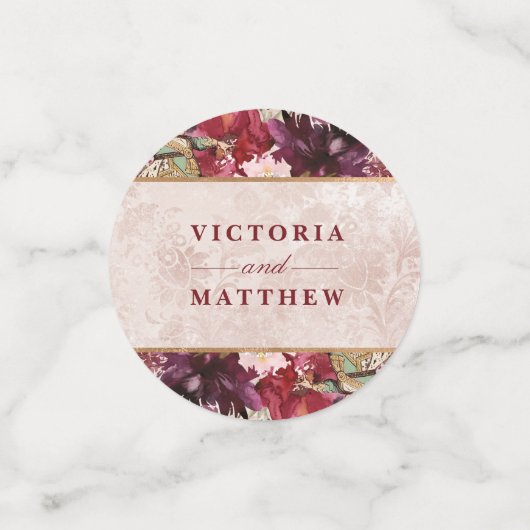 Alice im Wunderland Elegant Wedding Monogram Konfetti (Klein Vorderseite)