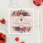 Alice im Wunderland Elegant Wedding Monogram Serviette (Beispiel)