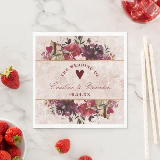 Alice im Wunderland Elegant Wedding Monogram Serviette (Beispiel)