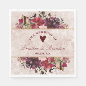 Alice im Wunderland Elegant Wedding Monogram Serviette (Vorderseite)