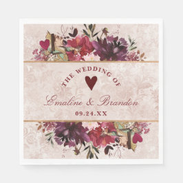 Alice im Wunderland Elegant Wedding Monogram Serviette