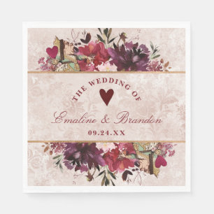Alice im Wunderland Elegant Wedding Monogram Serviette