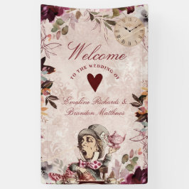 Alice im Wunderland Elegant Wedding Welcome Banner