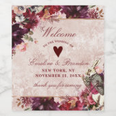 Alice im Wunderland Elegant Wedding Welcome Weinetikett (Einzelnes Label)