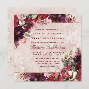 Alice im Wunderland Elegante Einladung