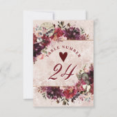 Alice im Wunderland Elegante Hochzeiten Tischnumme Einladung (Vorderseite)