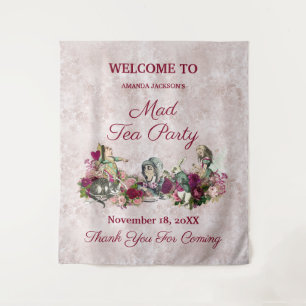 Alice im Wunderland Elegante Tea Party Willkommen Wandteppich