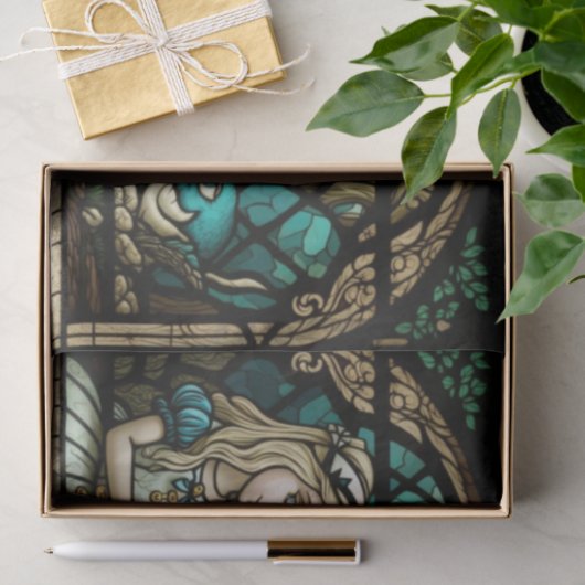 Alice im Wunderland entcouptes Buntglas Seidenpapier (Geschenk)