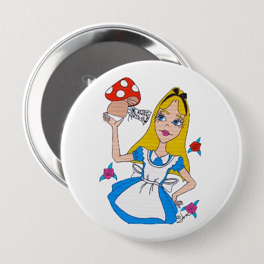 Alice im Wunderland, essen mich Knopf Button (Vorne & Hinten)
