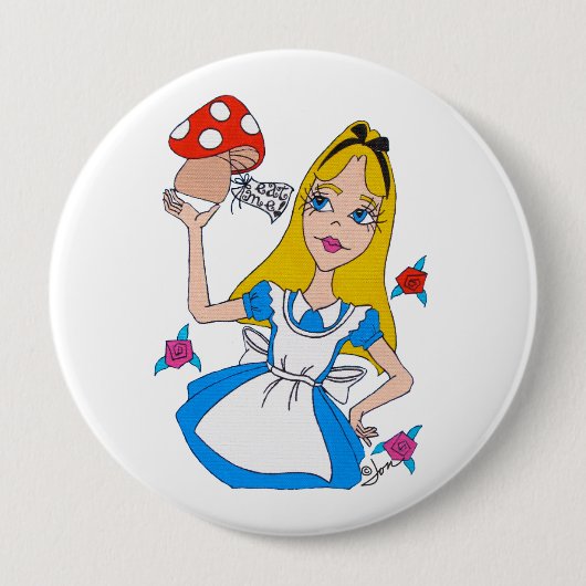 Alice im Wunderland, essen mich Knopf Button (Vorderseite)
