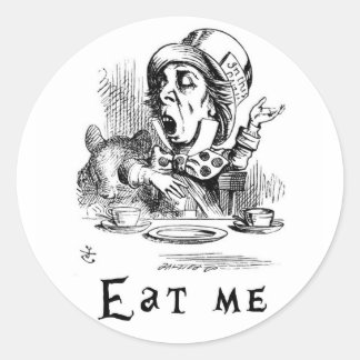 Alice im Wunderland - Essen Sie mich Runder Aufkleber