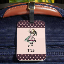 Alice im Wunderland Fairy Tale Monogramm Gepäckanhänger