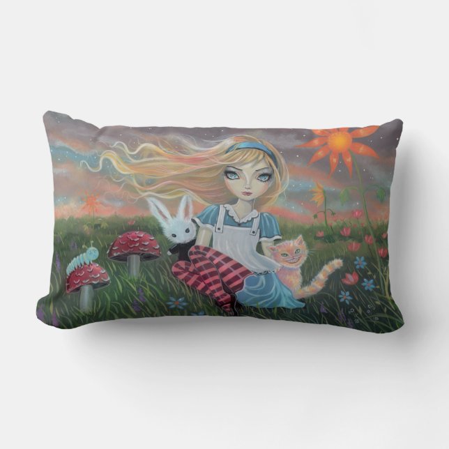Alice im Wunderland Fairytale Fantastische Bergwel Lendenkissen (Vorderseite)