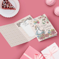Alice im Wunderland Fairytale Happy Birthday Card