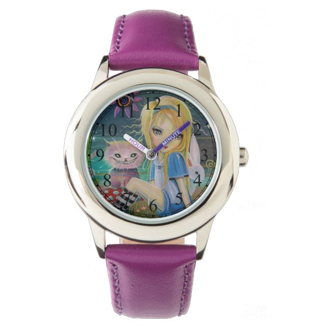 Alice im Wunderland Fairytale Niedlich Girly Watch Armbanduhr (Vorderseite)