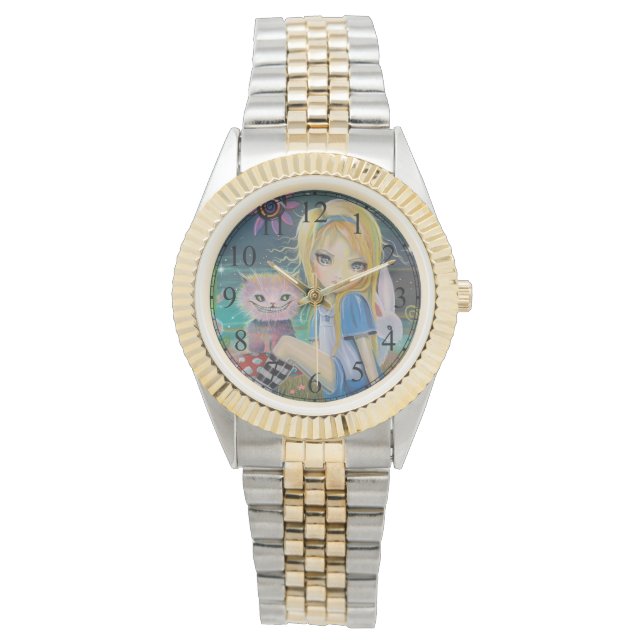 Alice im Wunderland Fairytale Niedlich Girly Watch Armbanduhr (Vorderseite)