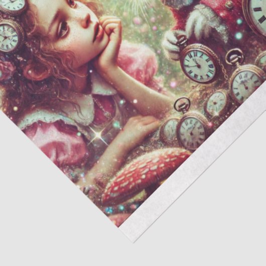 Alice im Wunderland Fantasy Art Decoupage Seidenpapier (Ausschnitt)