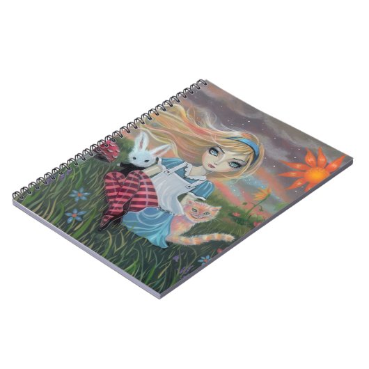 Alice im Wunderland Fantasy Art Notebook Notizblock (Linke Seite)